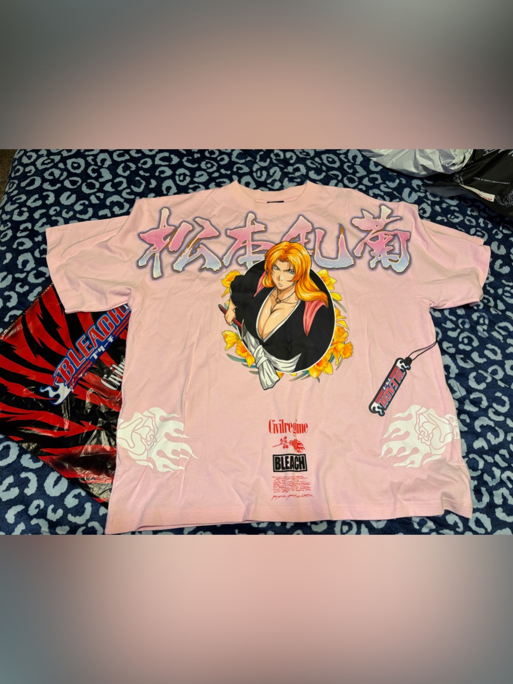 Bleach Graphic Kids Pink Short Sleeve Tee